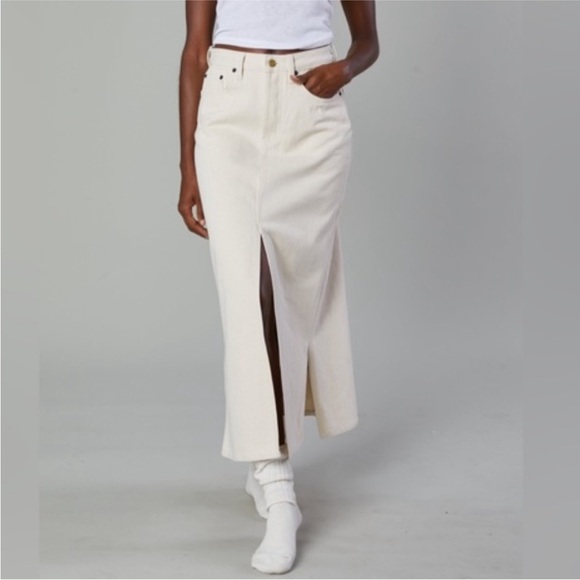 Still Here Dresses & Skirts - Still Here Panama Jean Denim Midi Skirt in Cream size 27 EUC